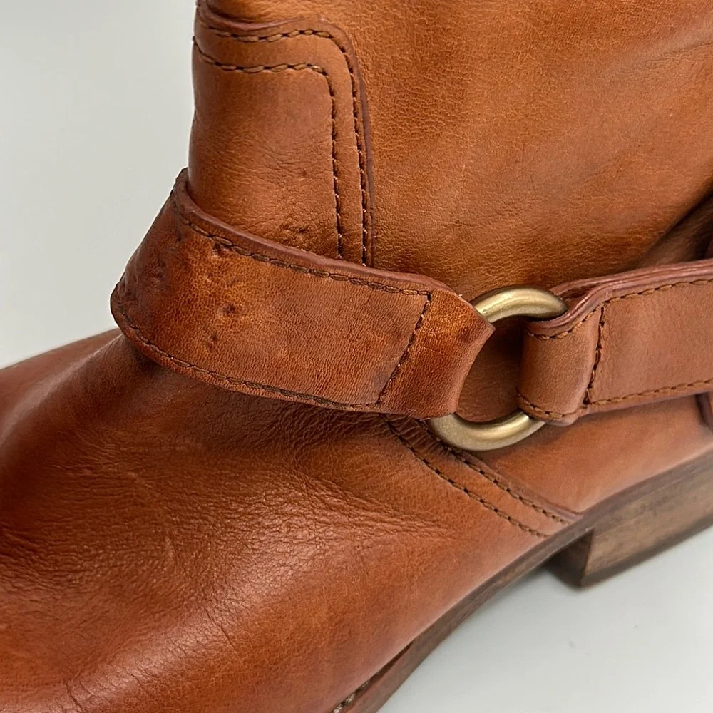 Coach Natalie‎ Sz 6 1/2 Cognac Brown Leather Riding Boots